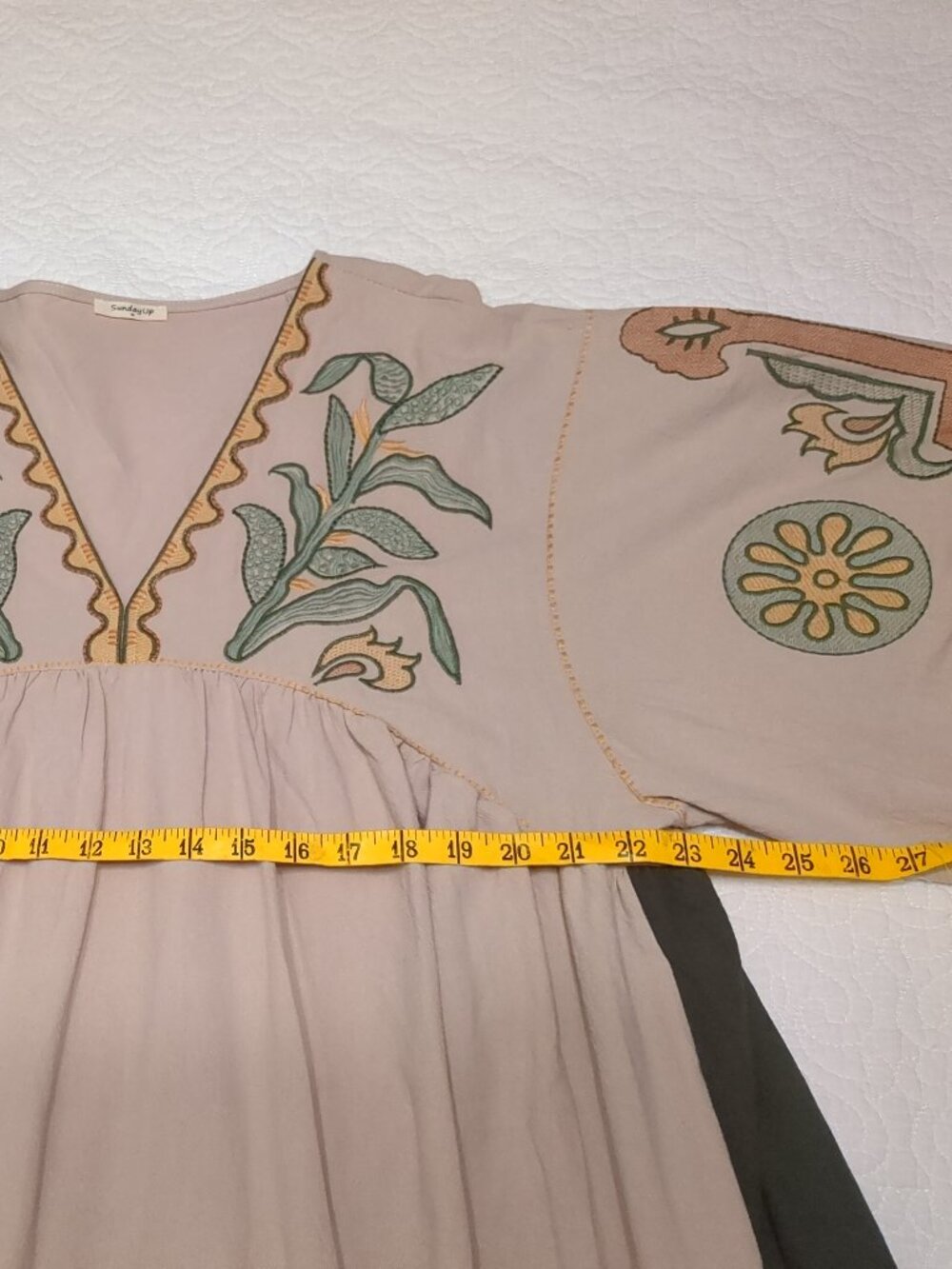 P2P 23" 🌻🌼🌻🌼🌻 Sunday Up Embroidered Mini Dress - Picture 11 of 15